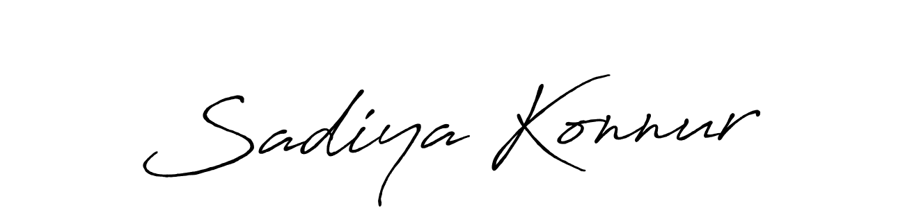 Make a beautiful signature design for name Sadiya Konnur. With this signature (Antro_Vectra_Bolder) style, you can create a handwritten signature for free. Sadiya Konnur signature style 7 images and pictures png