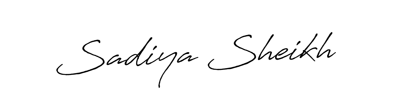 How to make Sadiya Sheikh name signature. Use Antro_Vectra_Bolder style for creating short signs online. This is the latest handwritten sign. Sadiya Sheikh signature style 7 images and pictures png