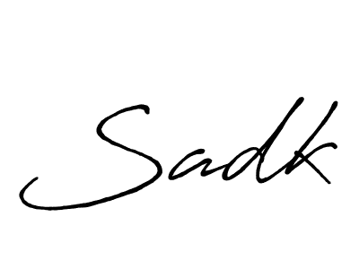 How to make Sadk signature? Antro_Vectra_Bolder is a professional autograph style. Create handwritten signature for Sadk name. Sadk signature style 7 images and pictures png