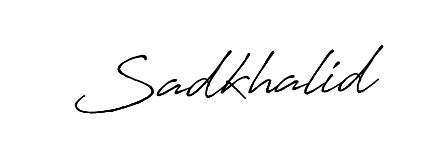 How to make Sadkhalid name signature. Use Antro_Vectra_Bolder style for creating short signs online. This is the latest handwritten sign. Sadkhalid signature style 7 images and pictures png