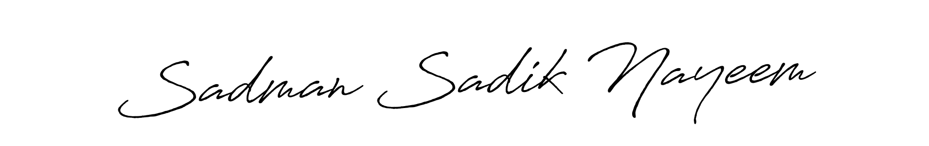 Make a beautiful signature design for name Sadman Sadik Nayeem. With this signature (Antro_Vectra_Bolder) style, you can create a handwritten signature for free. Sadman Sadik Nayeem signature style 7 images and pictures png