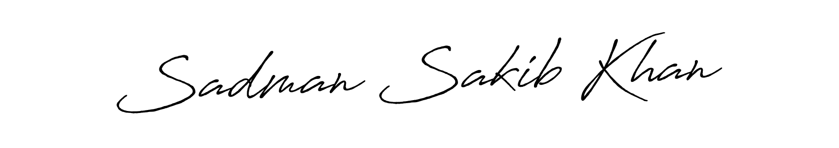 Make a beautiful signature design for name Sadman Sakib Khan. With this signature (Antro_Vectra_Bolder) style, you can create a handwritten signature for free. Sadman Sakib Khan signature style 7 images and pictures png