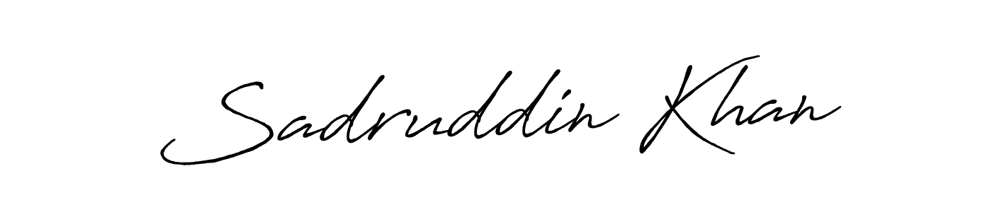 How to make Sadruddin Khan name signature. Use Antro_Vectra_Bolder style for creating short signs online. This is the latest handwritten sign. Sadruddin Khan signature style 7 images and pictures png