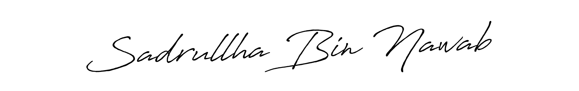 Use a signature maker to create a handwritten signature online. With this signature software, you can design (Antro_Vectra_Bolder) your own signature for name Sadrullha Bin Nawab. Sadrullha Bin Nawab signature style 7 images and pictures png