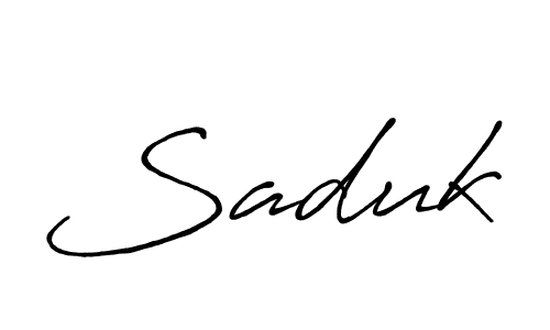 How to make Saduk name signature. Use Antro_Vectra_Bolder style for creating short signs online. This is the latest handwritten sign. Saduk signature style 7 images and pictures png
