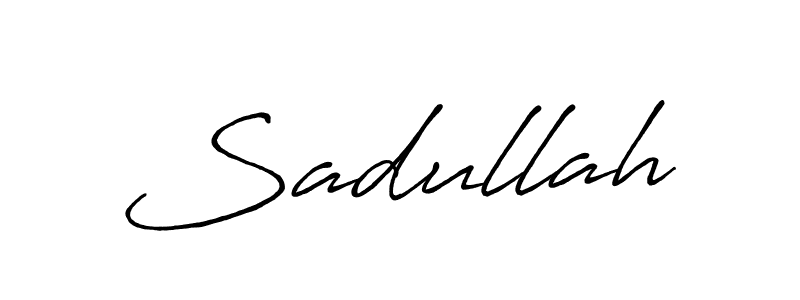 Use a signature maker to create a handwritten signature online. With this signature software, you can design (Antro_Vectra_Bolder) your own signature for name Sadullah. Sadullah signature style 7 images and pictures png