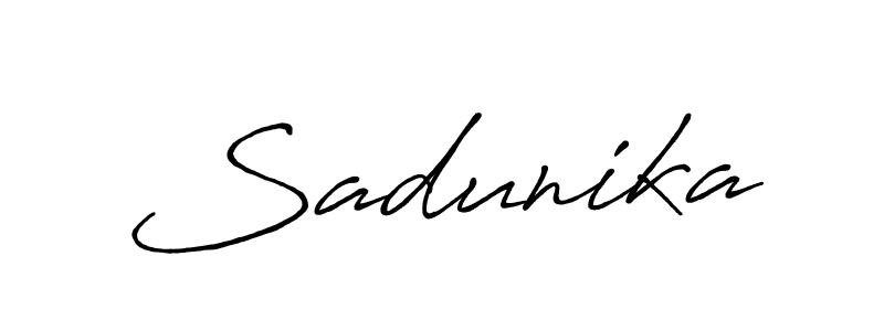How to make Sadunika signature? Antro_Vectra_Bolder is a professional autograph style. Create handwritten signature for Sadunika name. Sadunika signature style 7 images and pictures png