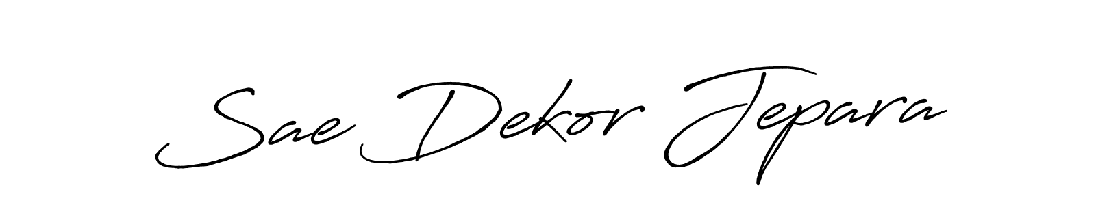 Create a beautiful signature design for name Sae Dekor Jepara. With this signature (Antro_Vectra_Bolder) fonts, you can make a handwritten signature for free. Sae Dekor Jepara signature style 7 images and pictures png
