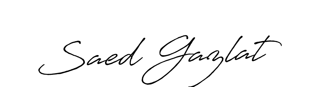 Also we have Saed Gazlat name is the best signature style. Create professional handwritten signature collection using Antro_Vectra_Bolder autograph style. Saed Gazlat signature style 7 images and pictures png