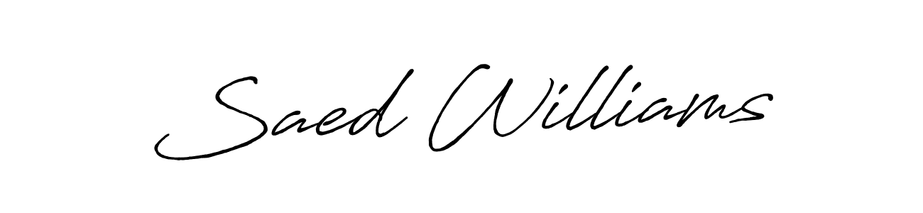 Create a beautiful signature design for name Saed Williams. With this signature (Antro_Vectra_Bolder) fonts, you can make a handwritten signature for free. Saed Williams signature style 7 images and pictures png