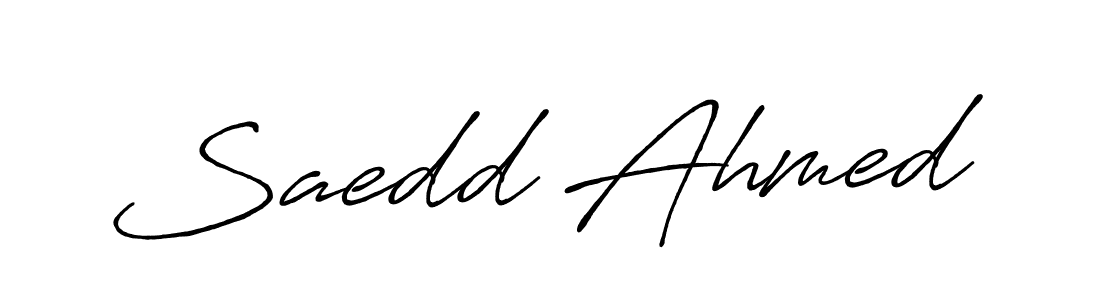 Create a beautiful signature design for name Saedd Ahmed. With this signature (Antro_Vectra_Bolder) fonts, you can make a handwritten signature for free. Saedd Ahmed signature style 7 images and pictures png