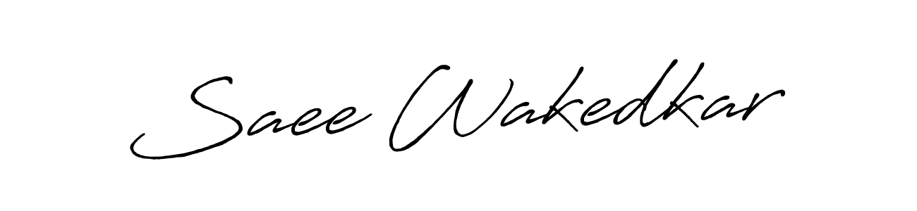 How to make Saee Wakedkar name signature. Use Antro_Vectra_Bolder style for creating short signs online. This is the latest handwritten sign. Saee Wakedkar signature style 7 images and pictures png