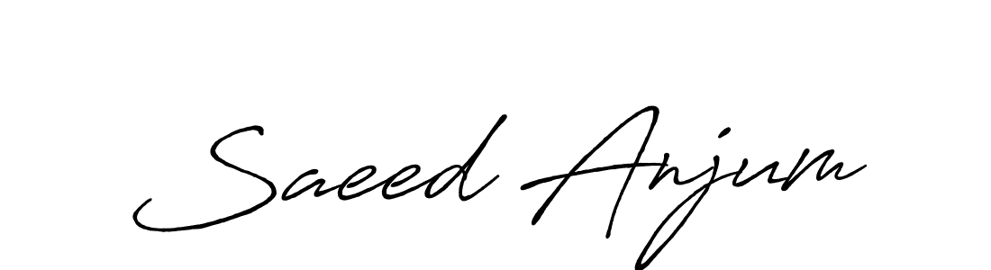 Make a beautiful signature design for name Saeed Anjum. With this signature (Antro_Vectra_Bolder) style, you can create a handwritten signature for free. Saeed Anjum signature style 7 images and pictures png
