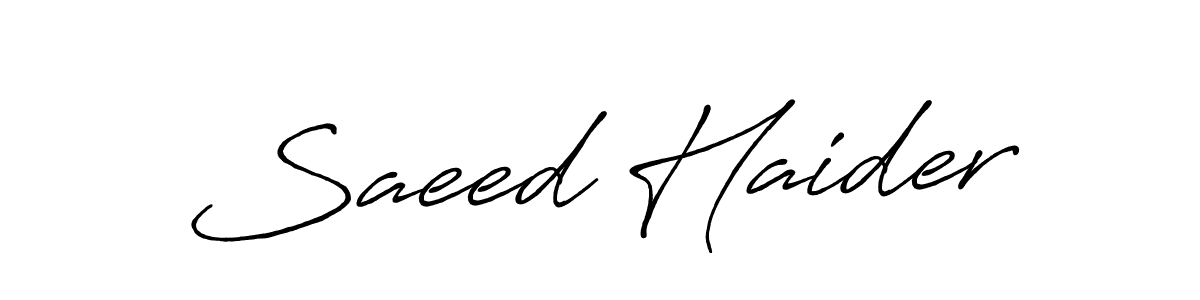 Use a signature maker to create a handwritten signature online. With this signature software, you can design (Antro_Vectra_Bolder) your own signature for name Saeed Haider. Saeed Haider signature style 7 images and pictures png