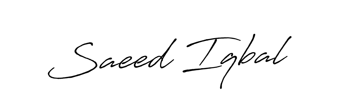 Use a signature maker to create a handwritten signature online. With this signature software, you can design (Antro_Vectra_Bolder) your own signature for name Saeed Iqbal. Saeed Iqbal signature style 7 images and pictures png