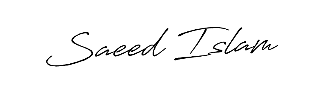 Use a signature maker to create a handwritten signature online. With this signature software, you can design (Antro_Vectra_Bolder) your own signature for name Saeed Islam. Saeed Islam signature style 7 images and pictures png