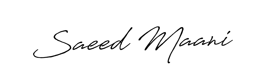 How to make Saeed Maani name signature. Use Antro_Vectra_Bolder style for creating short signs online. This is the latest handwritten sign. Saeed Maani signature style 7 images and pictures png