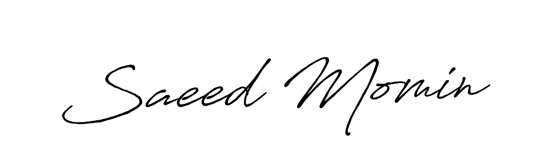 It looks lik you need a new signature style for name Saeed Momin. Design unique handwritten (Antro_Vectra_Bolder) signature with our free signature maker in just a few clicks. Saeed Momin signature style 7 images and pictures png