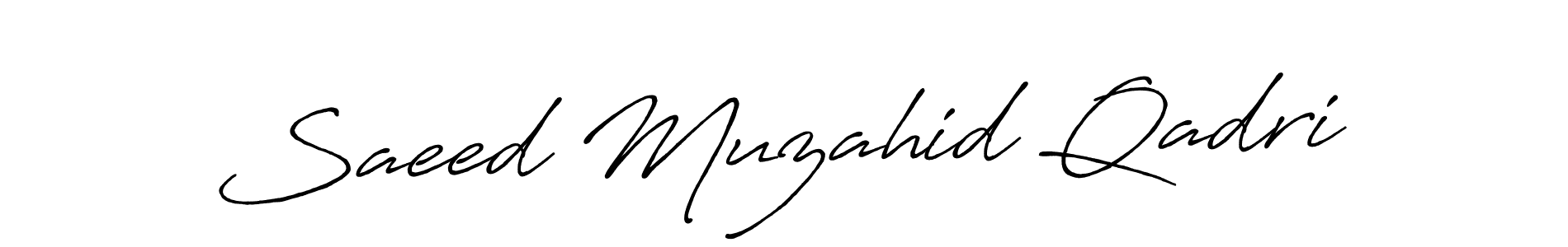 You should practise on your own different ways (Antro_Vectra_Bolder) to write your name (Saeed Muzahid Qadri) in signature. don't let someone else do it for you. Saeed Muzahid Qadri signature style 7 images and pictures png