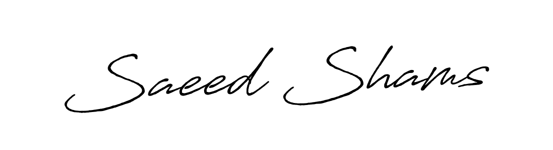 Make a beautiful signature design for name Saeed Shams. With this signature (Antro_Vectra_Bolder) style, you can create a handwritten signature for free. Saeed Shams signature style 7 images and pictures png