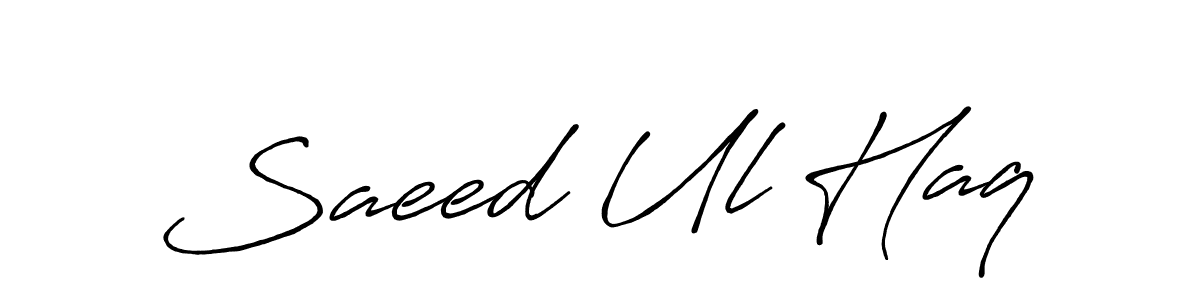 Use a signature maker to create a handwritten signature online. With this signature software, you can design (Antro_Vectra_Bolder) your own signature for name Saeed Ul Haq. Saeed Ul Haq signature style 7 images and pictures png