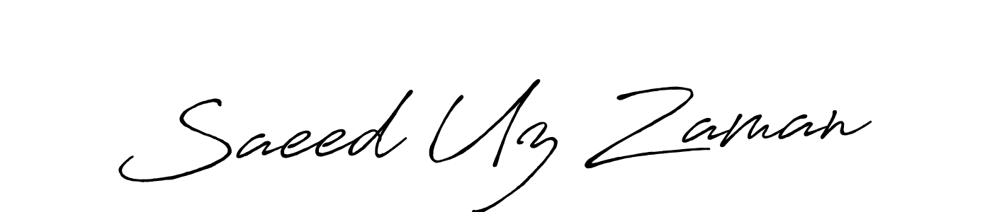 Make a beautiful signature design for name Saeed Uz Zaman. With this signature (Antro_Vectra_Bolder) style, you can create a handwritten signature for free. Saeed Uz Zaman signature style 7 images and pictures png