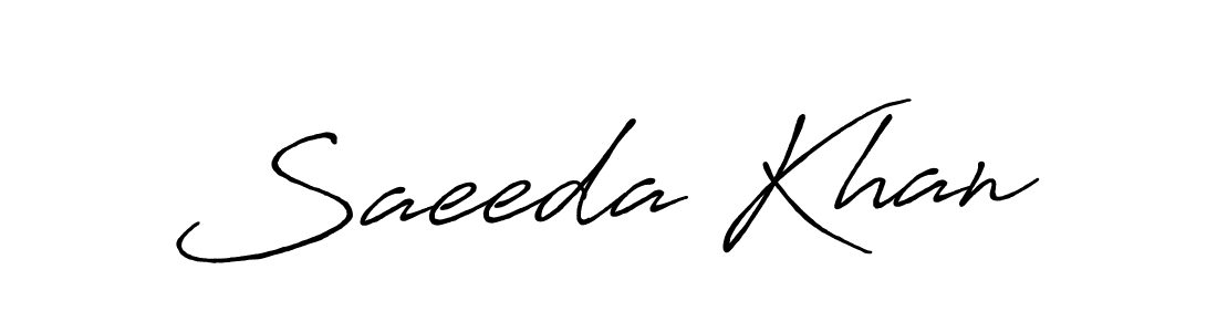 Design your own signature with our free online signature maker. With this signature software, you can create a handwritten (Antro_Vectra_Bolder) signature for name Saeeda Khan. Saeeda Khan signature style 7 images and pictures png