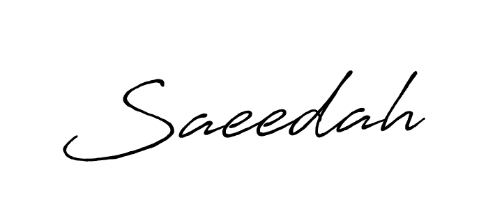 Also we have Saeedah name is the best signature style. Create professional handwritten signature collection using Antro_Vectra_Bolder autograph style. Saeedah signature style 7 images and pictures png