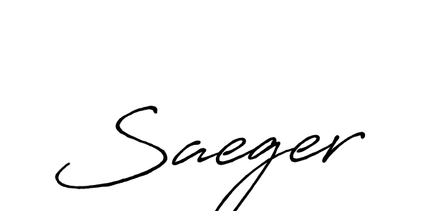 Make a beautiful signature design for name Saeger. With this signature (Antro_Vectra_Bolder) style, you can create a handwritten signature for free. Saeger signature style 7 images and pictures png