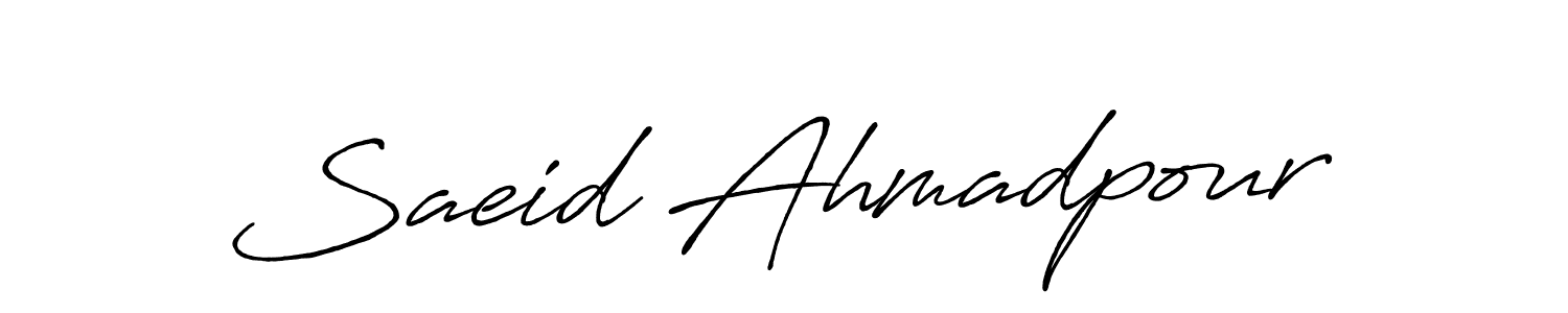 The best way (Antro_Vectra_Bolder) to make a short signature is to pick only two or three words in your name. The name Saeid Ahmadpour include a total of six letters. For converting this name. Saeid Ahmadpour signature style 7 images and pictures png