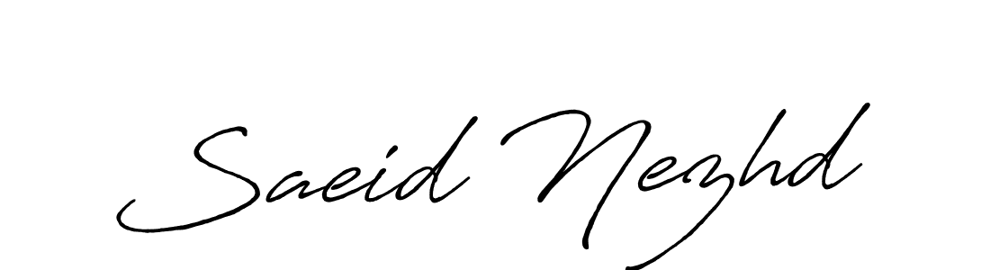 Make a beautiful signature design for name Saeid Nezhd. With this signature (Antro_Vectra_Bolder) style, you can create a handwritten signature for free. Saeid Nezhd signature style 7 images and pictures png