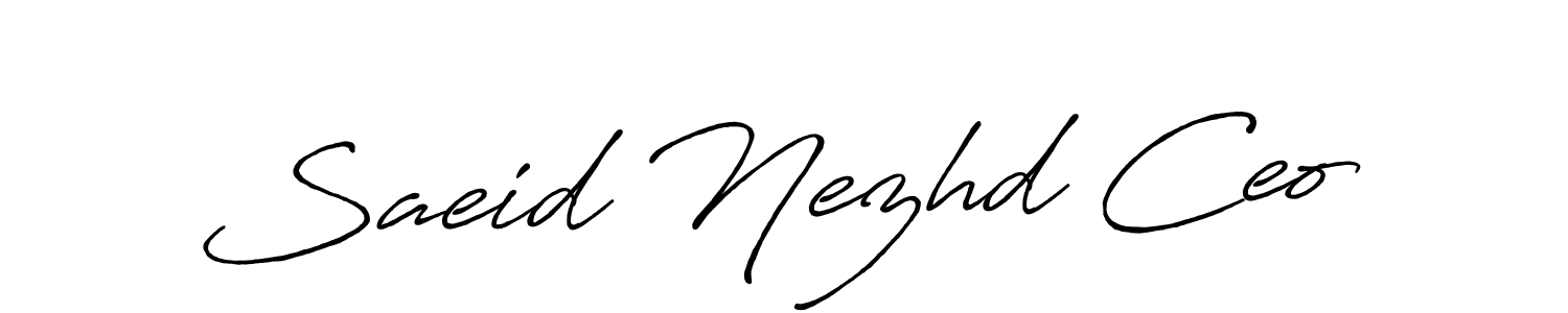 How to make Saeid Nezhd Ceo signature? Antro_Vectra_Bolder is a professional autograph style. Create handwritten signature for Saeid Nezhd Ceo name. Saeid Nezhd Ceo signature style 7 images and pictures png