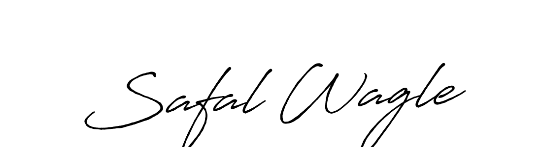 How to make Safal Wagle name signature. Use Antro_Vectra_Bolder style for creating short signs online. This is the latest handwritten sign. Safal Wagle signature style 7 images and pictures png