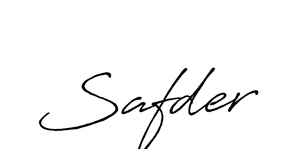 Create a beautiful signature design for name Safder. With this signature (Antro_Vectra_Bolder) fonts, you can make a handwritten signature for free. Safder signature style 7 images and pictures png