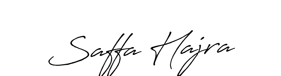 Create a beautiful signature design for name Saffa Hajra. With this signature (Antro_Vectra_Bolder) fonts, you can make a handwritten signature for free. Saffa Hajra signature style 7 images and pictures png