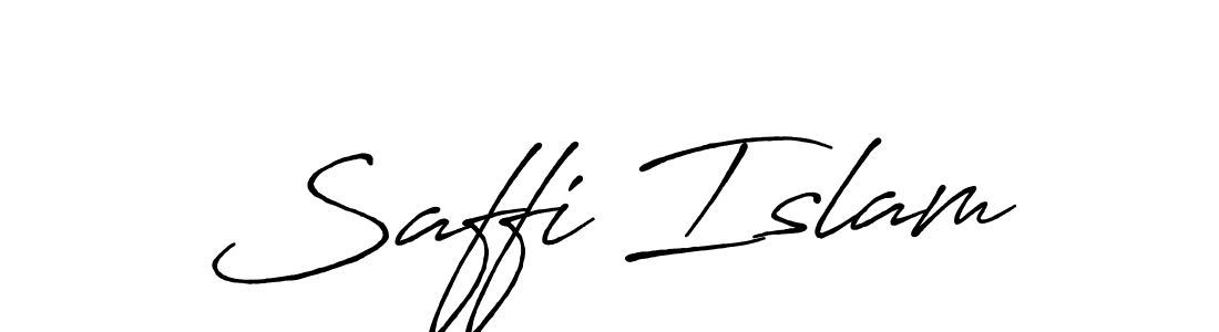Create a beautiful signature design for name Saffi Islam. With this signature (Antro_Vectra_Bolder) fonts, you can make a handwritten signature for free. Saffi Islam signature style 7 images and pictures png