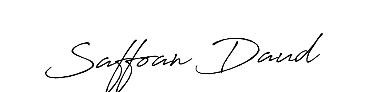 How to make Saffoan Daud name signature. Use Antro_Vectra_Bolder style for creating short signs online. This is the latest handwritten sign. Saffoan Daud signature style 7 images and pictures png