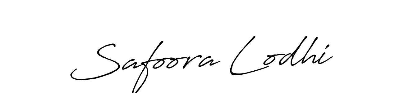 Create a beautiful signature design for name Safoora Lodhi. With this signature (Antro_Vectra_Bolder) fonts, you can make a handwritten signature for free. Safoora Lodhi signature style 7 images and pictures png