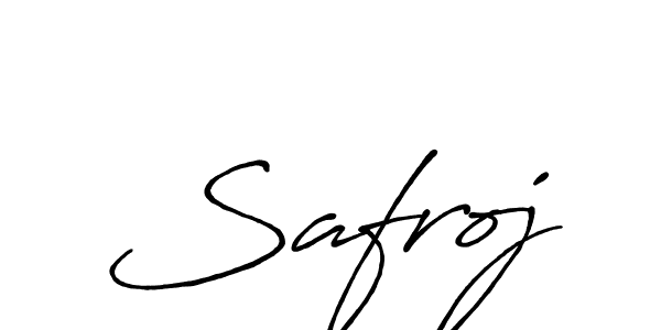 How to make Safroj name signature. Use Antro_Vectra_Bolder style for creating short signs online. This is the latest handwritten sign. Safroj signature style 7 images and pictures png