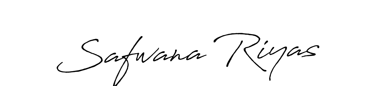 How to make Safwana Riyas name signature. Use Antro_Vectra_Bolder style for creating short signs online. This is the latest handwritten sign. Safwana Riyas signature style 7 images and pictures png
