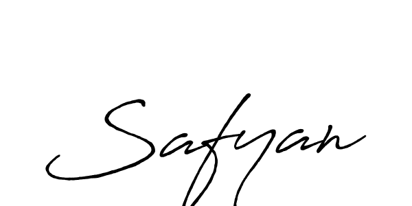 Make a beautiful signature design for name Safyan. With this signature (Antro_Vectra_Bolder) style, you can create a handwritten signature for free. Safyan signature style 7 images and pictures png