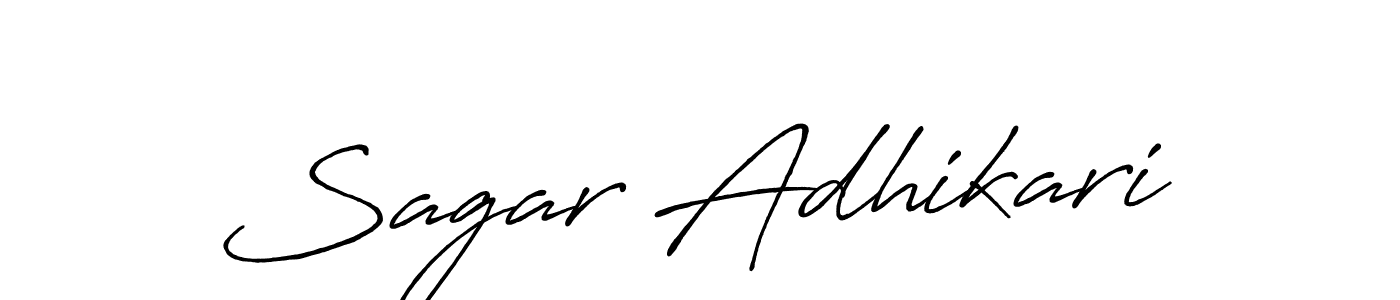 Make a beautiful signature design for name Sagar Adhikari. With this signature (Antro_Vectra_Bolder) style, you can create a handwritten signature for free. Sagar Adhikari signature style 7 images and pictures png