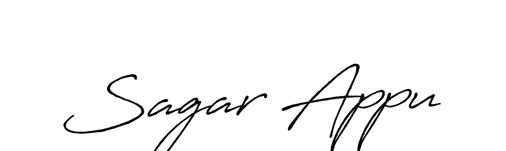 Make a beautiful signature design for name Sagar Appu. With this signature (Antro_Vectra_Bolder) style, you can create a handwritten signature for free. Sagar Appu signature style 7 images and pictures png
