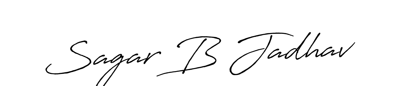 Sagar B Jadhav stylish signature style. Best Handwritten Sign (Antro_Vectra_Bolder) for my name. Handwritten Signature Collection Ideas for my name Sagar B Jadhav. Sagar B Jadhav signature style 7 images and pictures png
