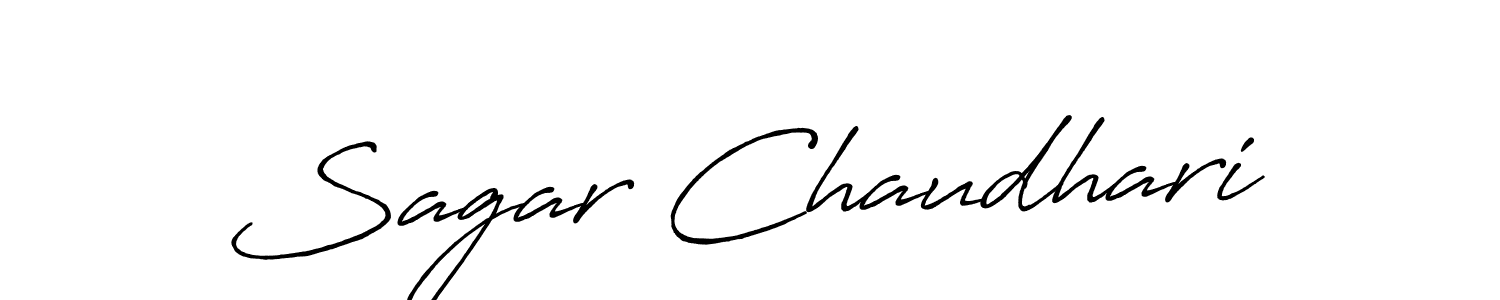Create a beautiful signature design for name Sagar Chaudhari. With this signature (Antro_Vectra_Bolder) fonts, you can make a handwritten signature for free. Sagar Chaudhari signature style 7 images and pictures png