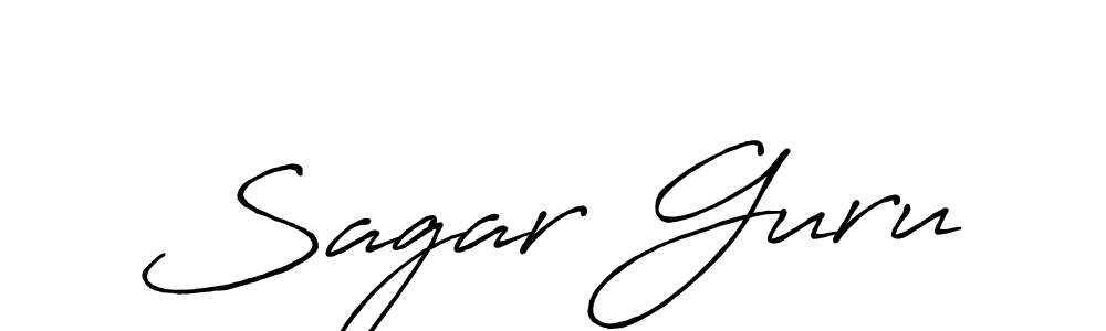 How to make Sagar Guru name signature. Use Antro_Vectra_Bolder style for creating short signs online. This is the latest handwritten sign. Sagar Guru signature style 7 images and pictures png