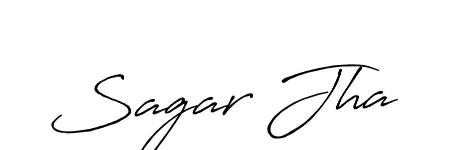 How to make Sagar Jha name signature. Use Antro_Vectra_Bolder style for creating short signs online. This is the latest handwritten sign. Sagar Jha signature style 7 images and pictures png