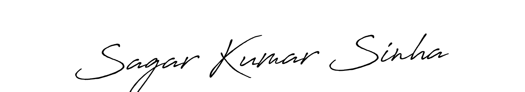 How to make Sagar Kumar Sinha name signature. Use Antro_Vectra_Bolder style for creating short signs online. This is the latest handwritten sign. Sagar Kumar Sinha signature style 7 images and pictures png