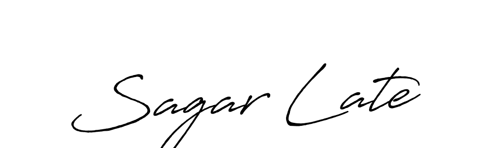 Similarly Antro_Vectra_Bolder is the best handwritten signature design. Signature creator online .You can use it as an online autograph creator for name Sagar Late. Sagar Late signature style 7 images and pictures png