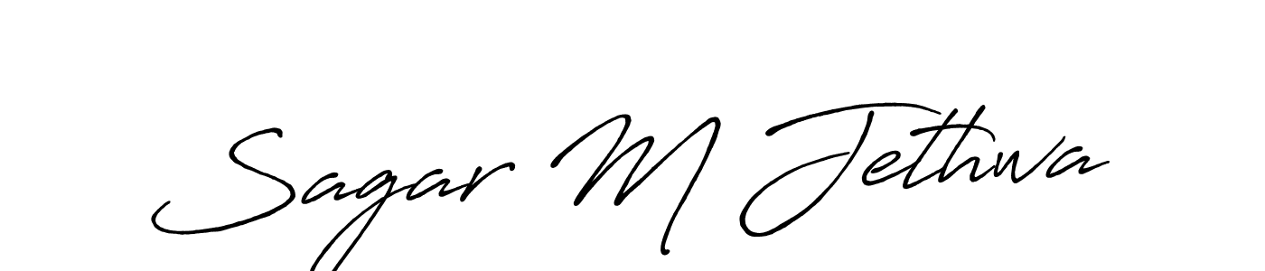 Also we have Sagar M Jethwa name is the best signature style. Create professional handwritten signature collection using Antro_Vectra_Bolder autograph style. Sagar M Jethwa signature style 7 images and pictures png